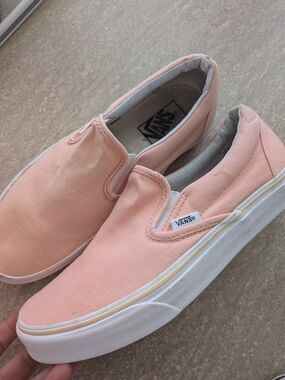 Vans Slip-On Canvas Sneakers in Light Pink Women's Size 9, Men's Size 7.5